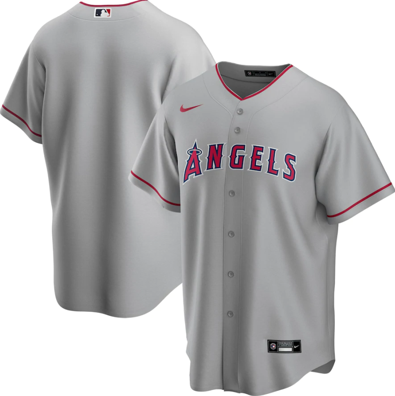 Men's Los Angeles Angels Grey Cool Base Stitched Jersey